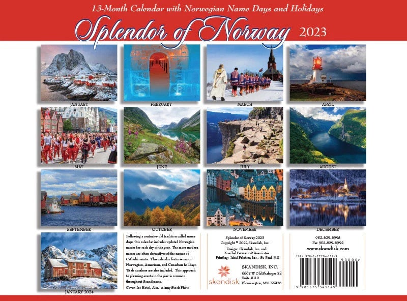 calendar, splendor of Norway 2024 Nordiska